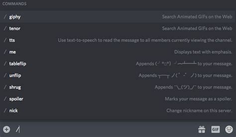 Chat text commands .